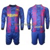 Original Trikotsatz FC Barcelona Ausweichtrikot 2021-22 Langarm Für Kinder